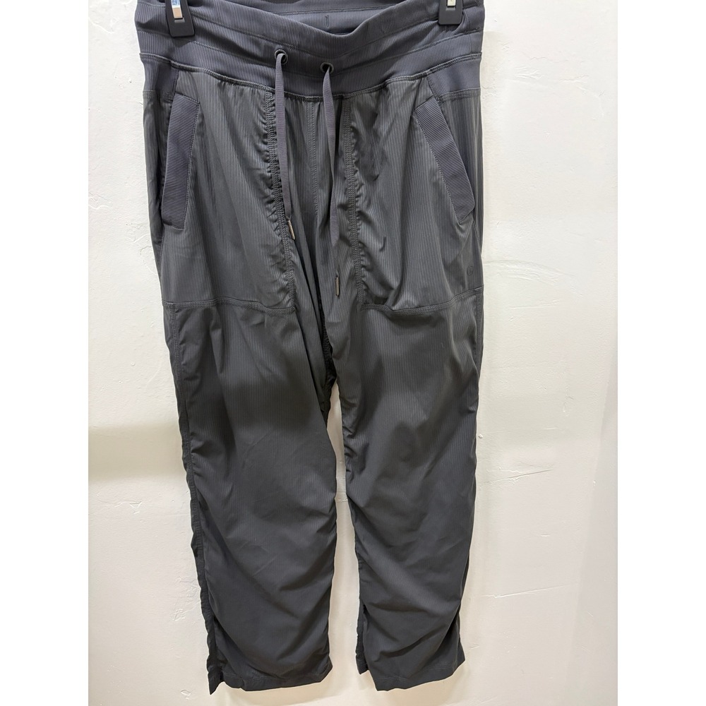 Lululemon Studio Pants Dark Gray Pinstripe Joggers Drawstring Waist Regular 31 L